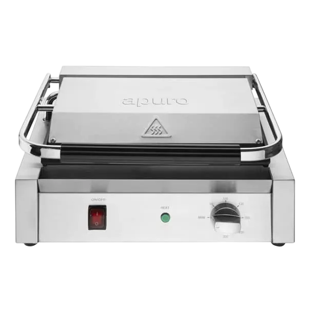 Apuro CU602-A Large Bistro Ribbed Contact Grill – 2.2kW | Commercial commercial kitchen equipment