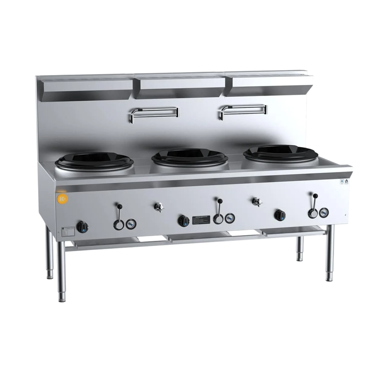 B+S K+ Series UFWWK-3 Three Hole Deluxe Waterless Wok Table – LPG | NG commercial kitchen equipment