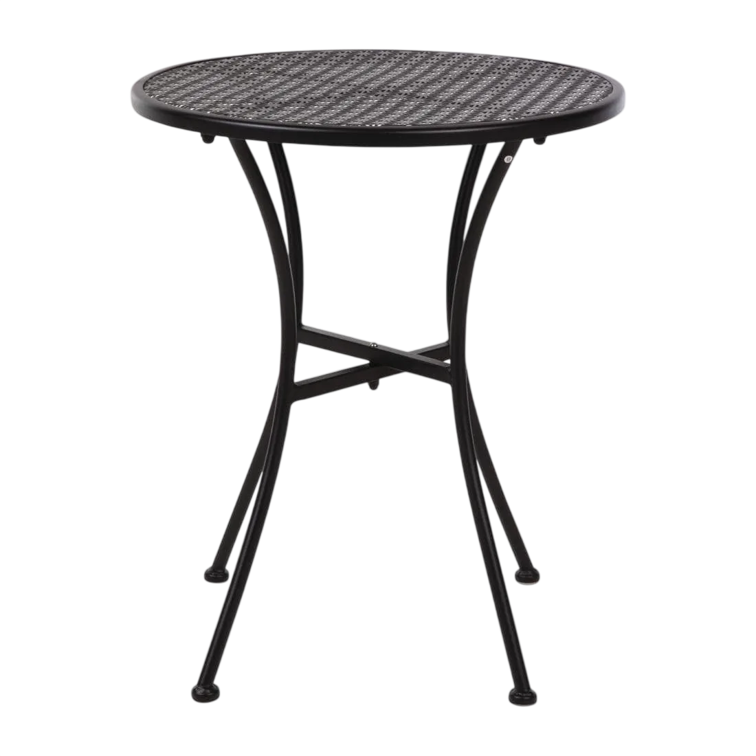 Black Steel Patterned Bistro Table 600mm Round commercial kitchen equipment
