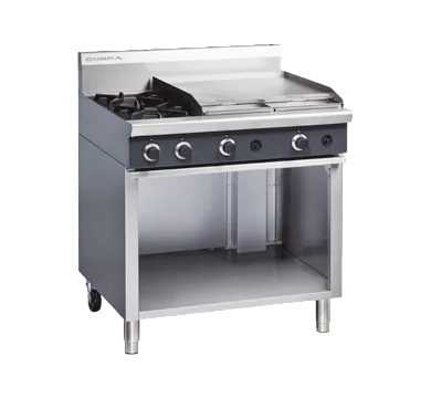 Cobra C9B 900mm Two Burner & 600mm Griddle Gas Cooktop – On Cabinet Base commercial kitchen equipment
