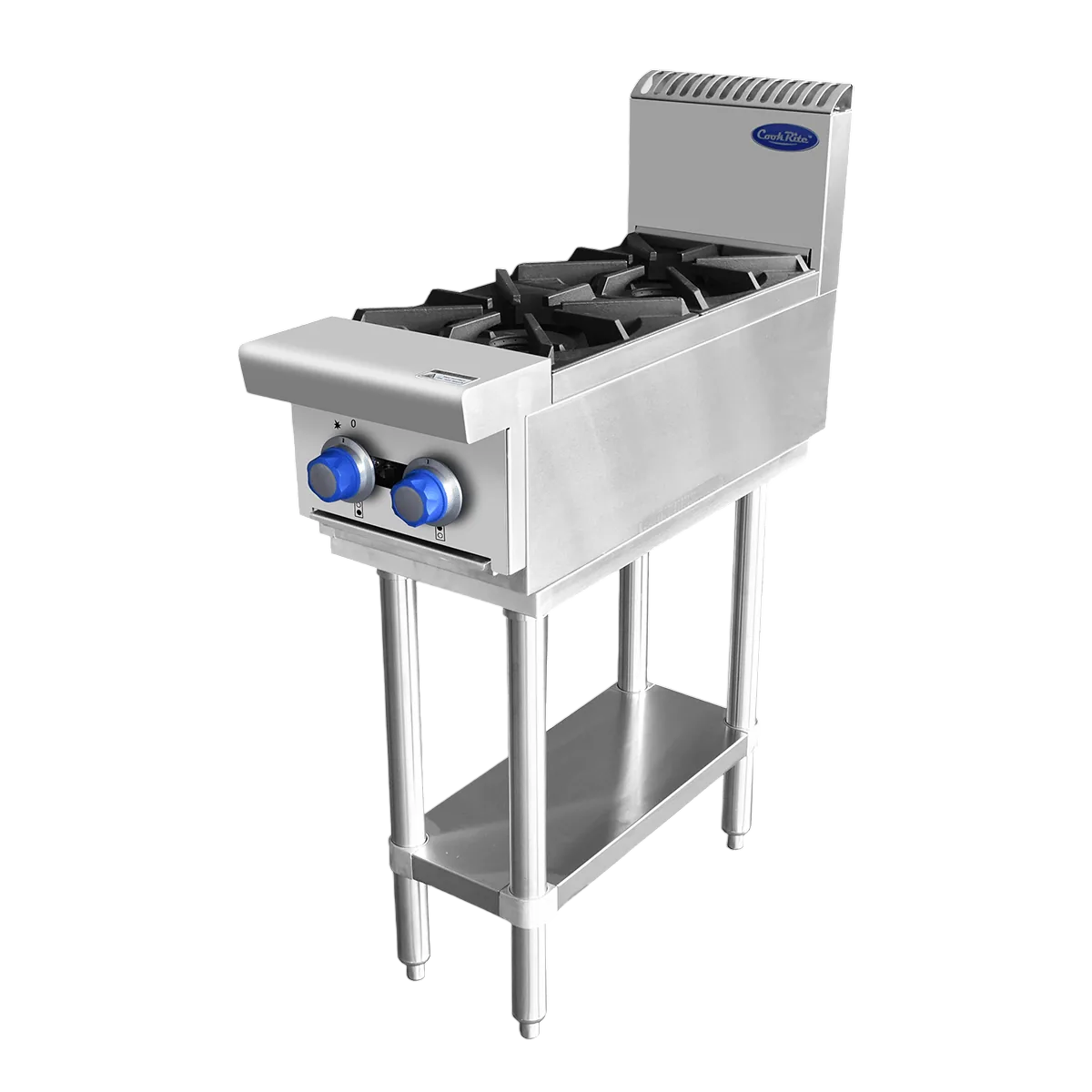 CookRite AT80G2B-F-LPG 2 Burner LPG Gas Cooktop with Stand | 28MJ commercial kitchen equipment