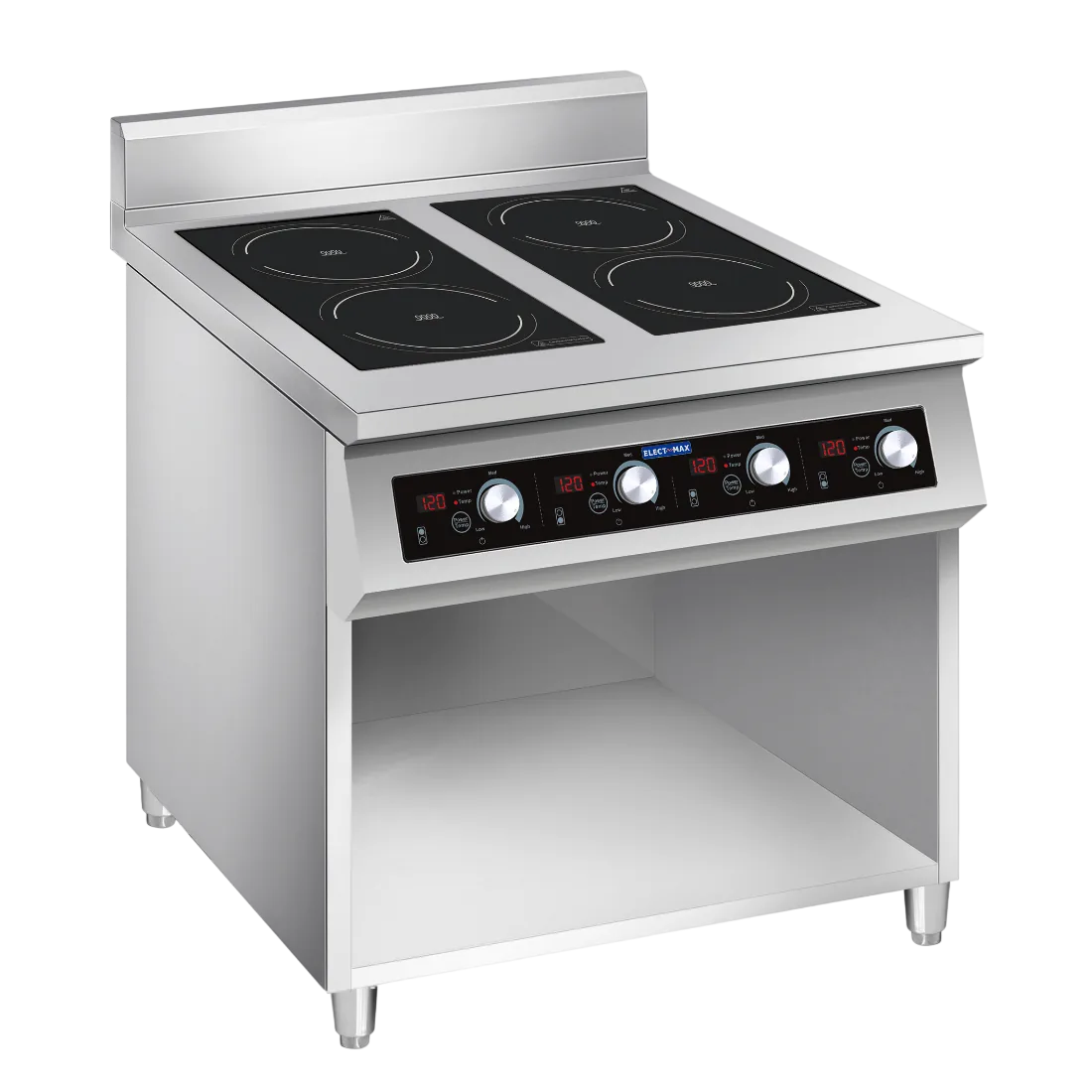 Electmax EIC7-800P Induction 4-Burner Cooker – 4×5kW, Splashback commercial kitchen equipment