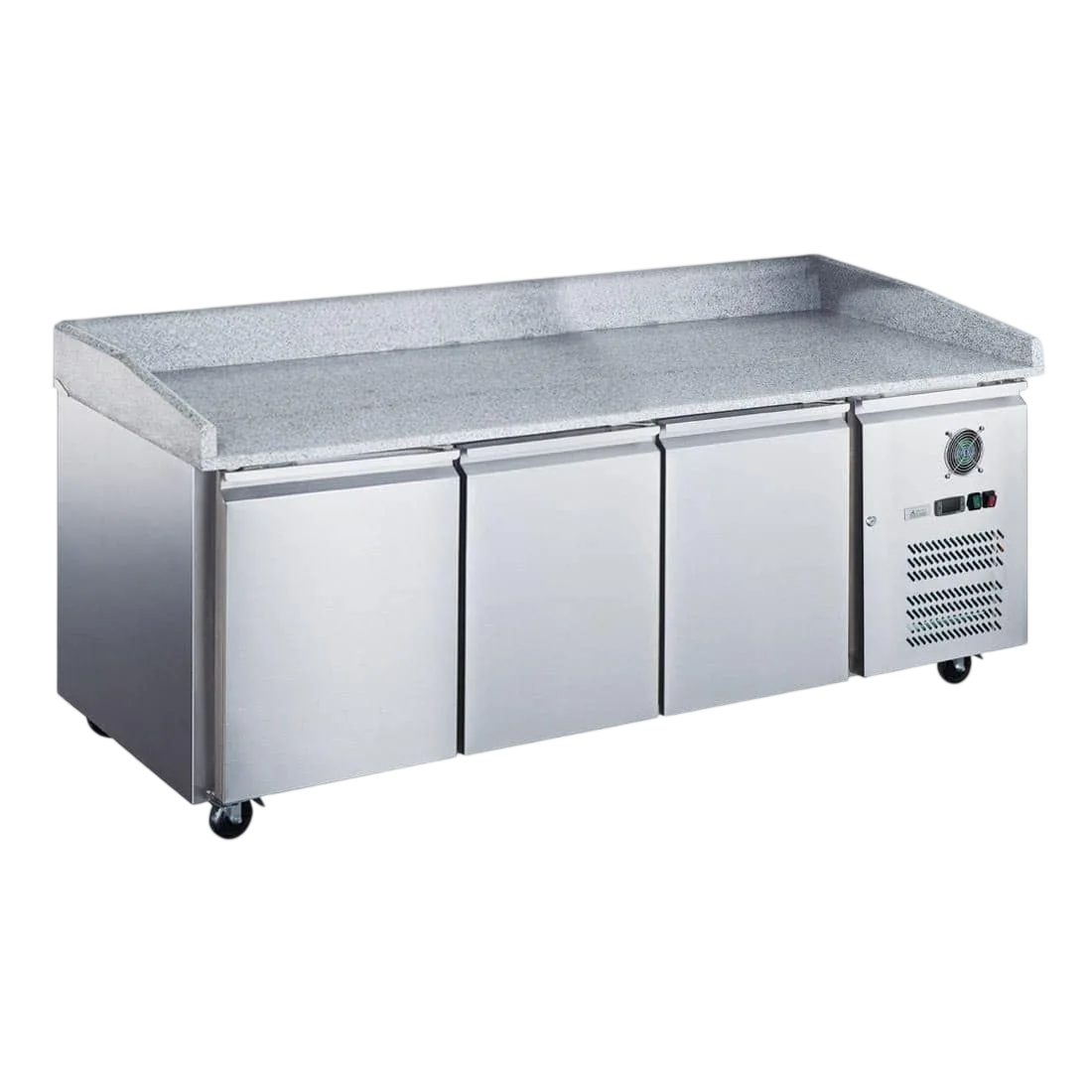 FED-X XPZ3600TN Three Door Saladette Fridge – 580L, Fan-FORCED, On Castors commercial kitchen equipment