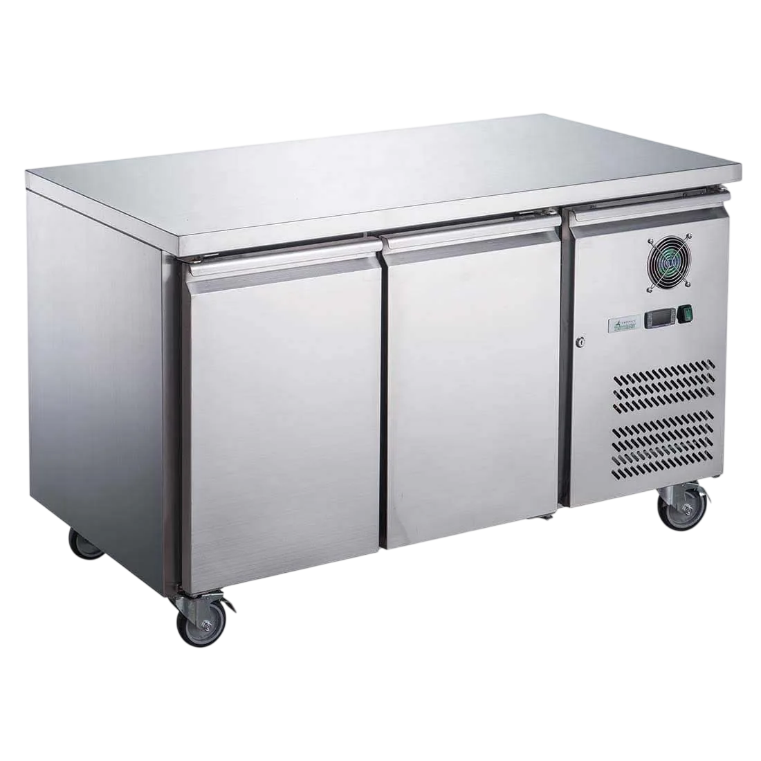 FED-X XUB7C13S2V Two Door Stainless Bench Fridge – 282L, GN1/1, Fan Forced commercial kitchen equipment