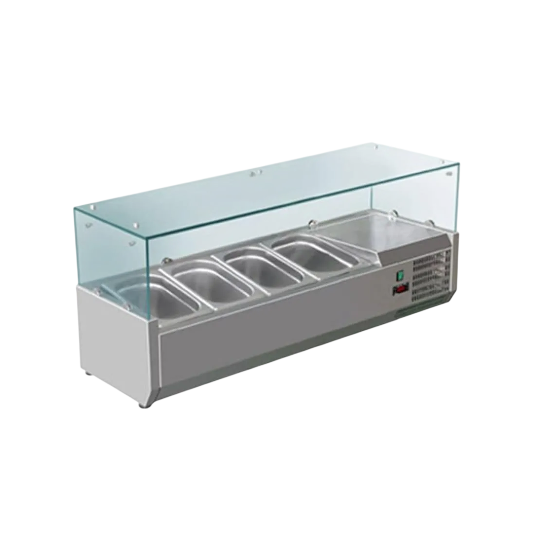 FED-X XVRX1200/380 Flat Glass Salad Bench | 4 x 1/3GN Pans, 1200mm commercial kitchen equipment