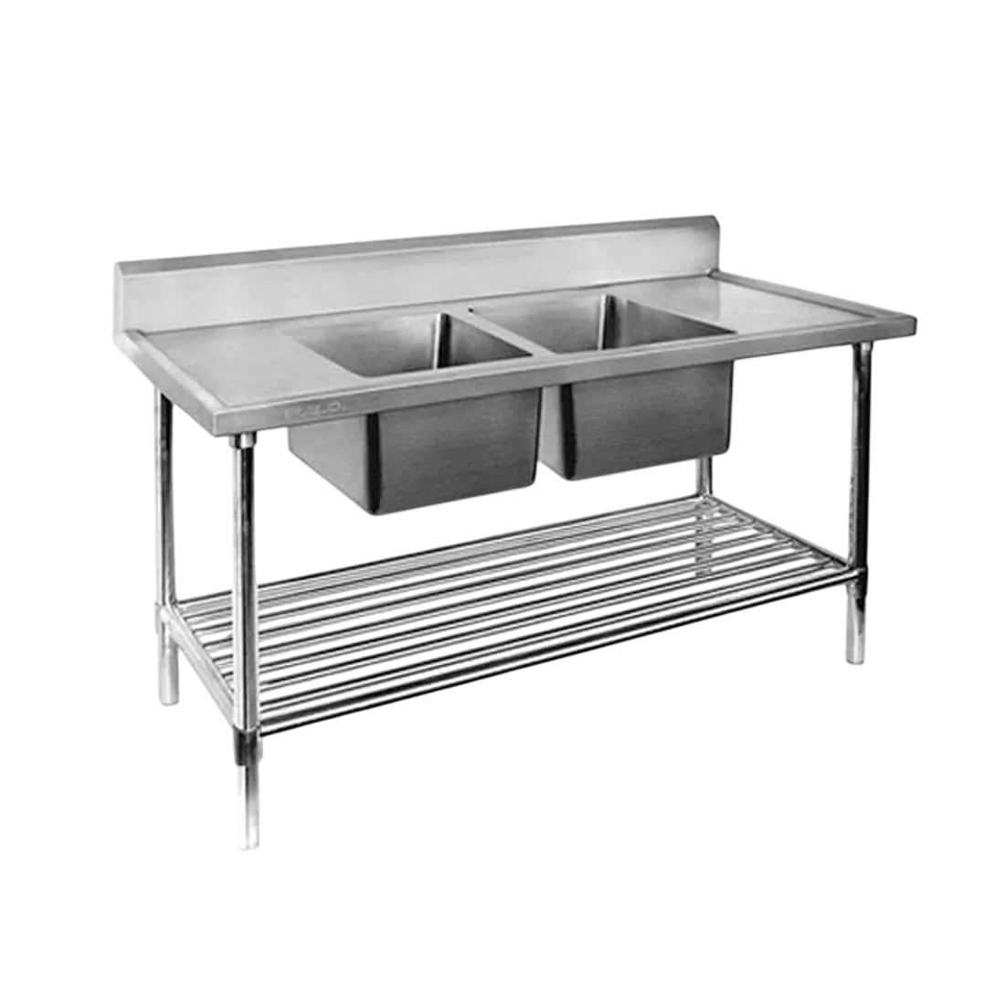 FED DSB7 2400C A Double Centre Sink Bench With Pot Undershelf 2400mm fed-dsb7-2400c-a-double-centre-sink-bench-with-pot-undershelf-2400mm