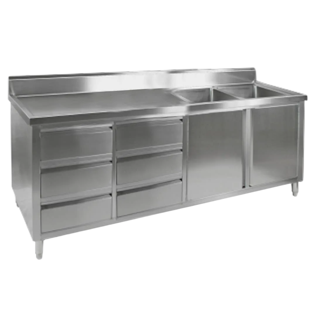 FED DSC-2100R-H Kitchen Tidy Cabinet – 2100mm, Double Right Sinks commercial kitchen equipment