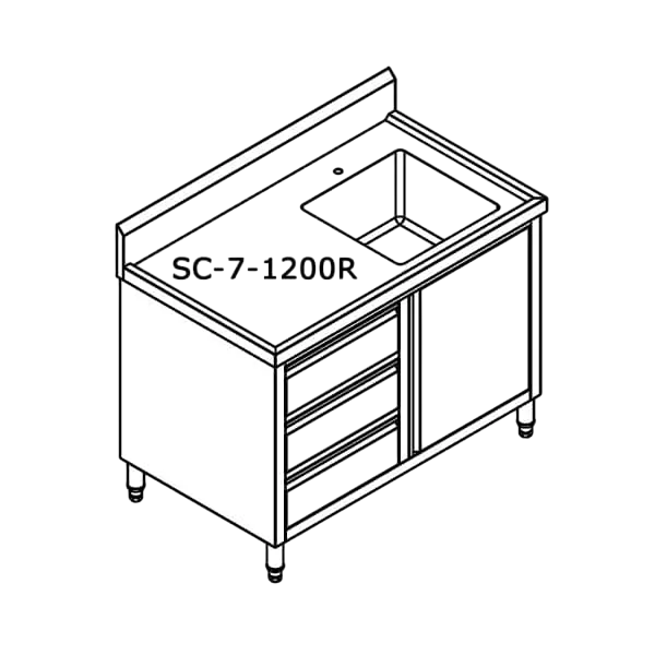 SC-7-1200R-H CABINET WITH RIGHT SINK commercial kitchen equipment