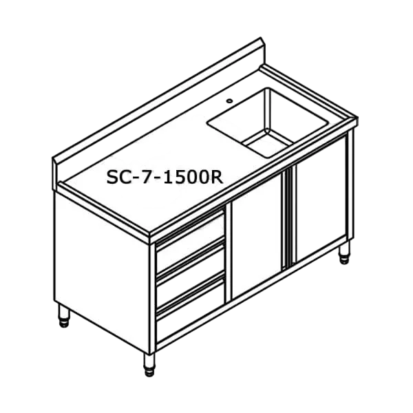 SC-7-1500R-H CABINET WITH RIGHT SINK commercial kitchen equipment