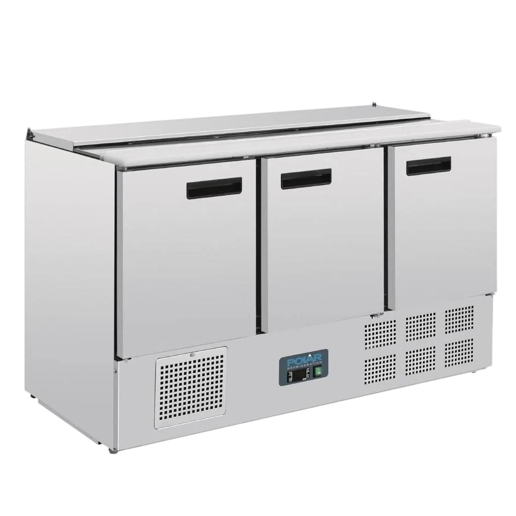 Polar G607-A G-Series Saladette Counter Fridge – 368L, 4× 1/1 GN Compatible commercial kitchen equipment