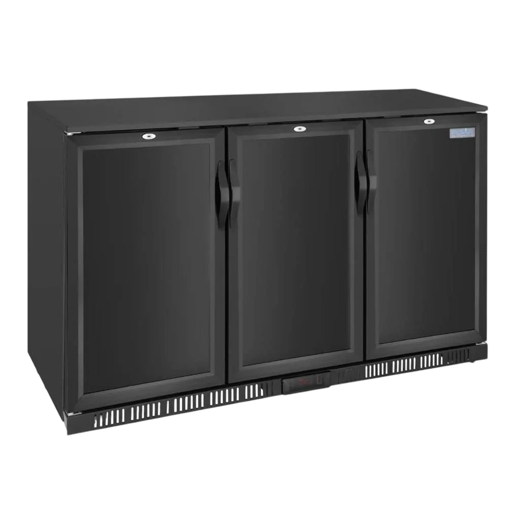 Polar GE999-A G-Series Back Bar Cooler 850mm – 3 Solid Hinged Doors, 320L commercial kitchen equipment