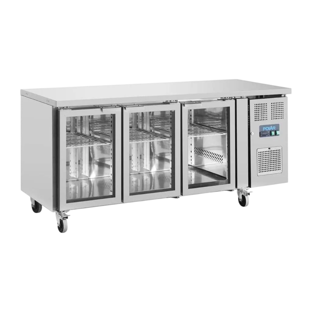 Polar U-Series 3 Door Counter with Glass Doors commercial kitchen equipment
