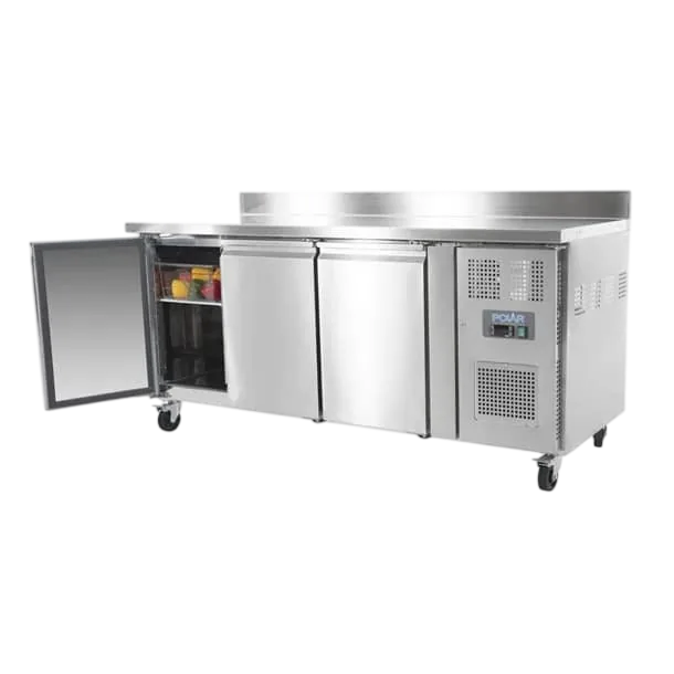Polar UA065-A 417L Triple Door Counter Fridge with Upstand commercial kitchen equipment