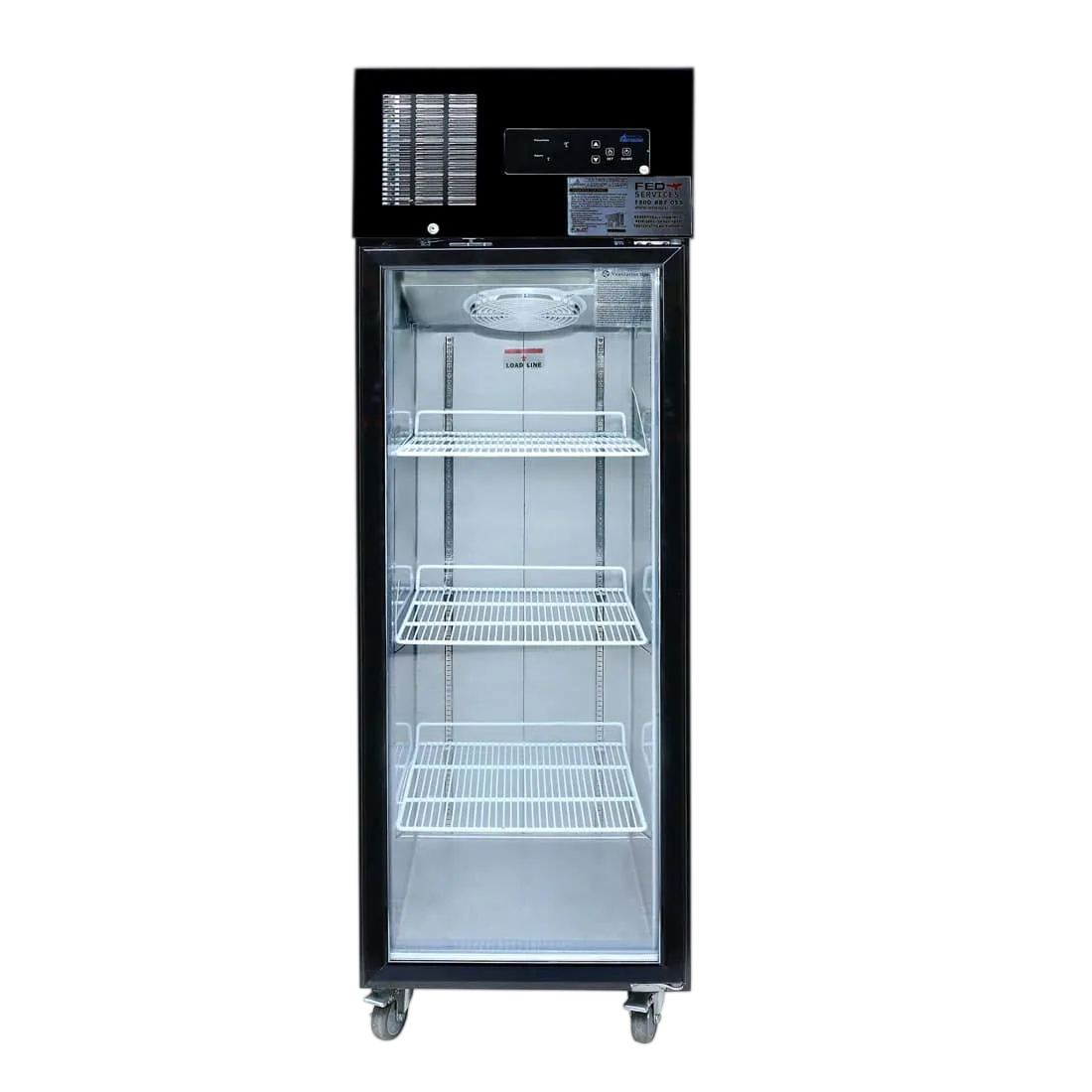 2NDs: Thermaster Single Glass Door Upright Fridge Black Stainless Steel SUCG500B-QLD239 commercial kitchen equipment