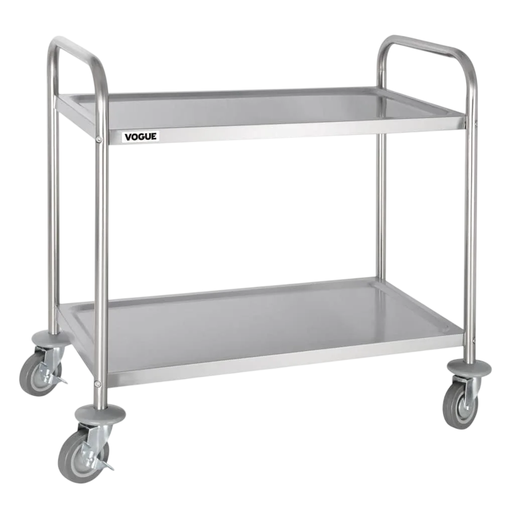 Vogue F997 Stainless Steel 2 Tier Clearing Trolley – Medium commercial kitchen equipment