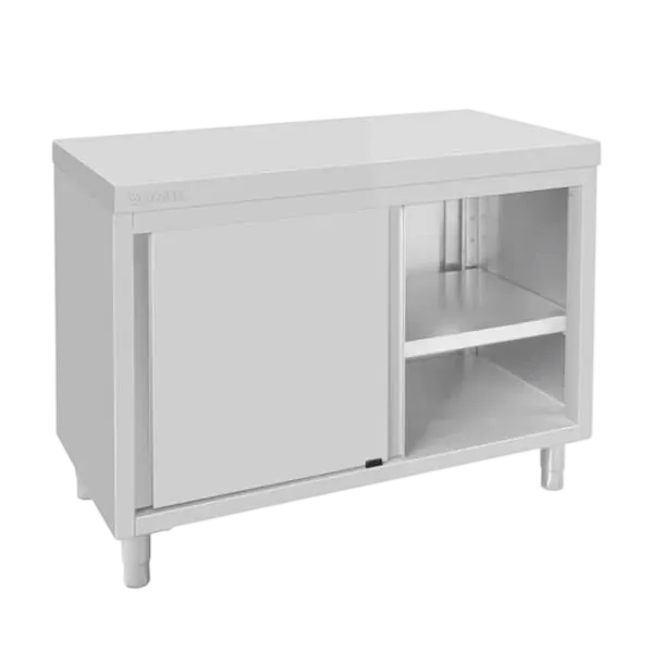Vogue FU585 Stainless Steel Floor Cupboard – 900x1200x600mm with Sliding Doors commercial kitchen equipment