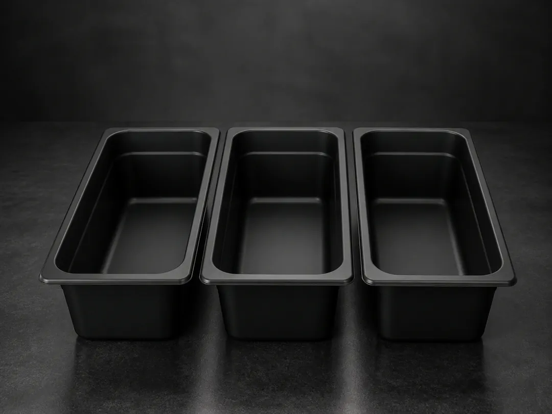 1/3 Black Polypropylene Pans commercial product system