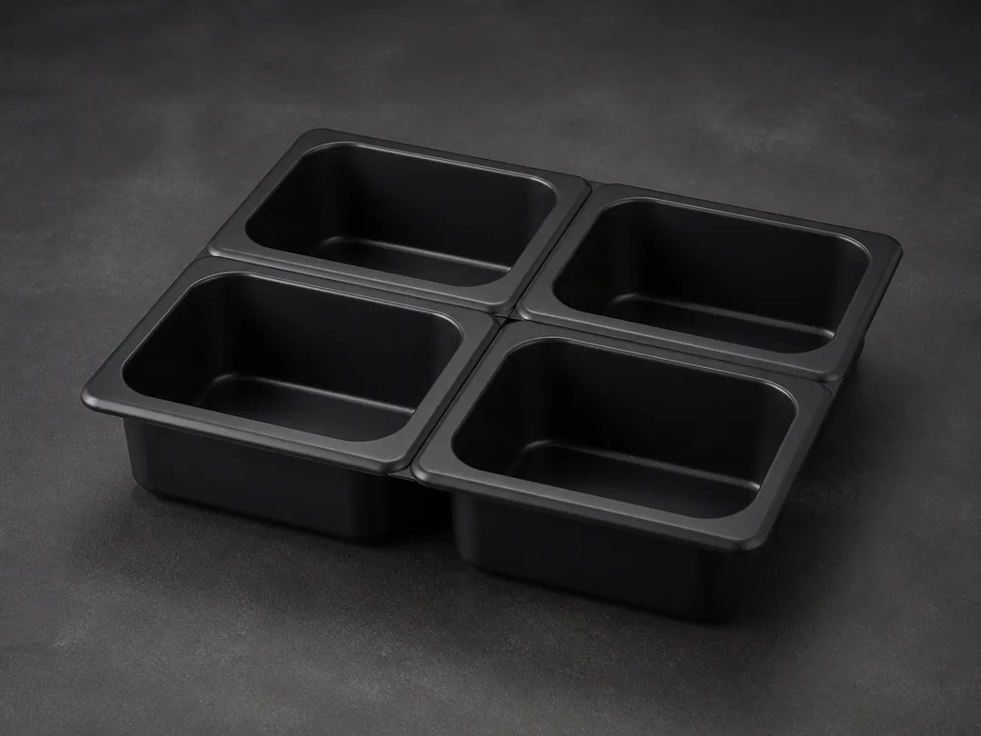 1/4 Black Polypropylene Pans commercial product system