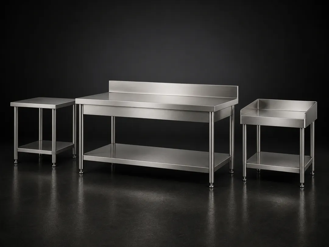 Commercial stainless steel workbenches and prep tables