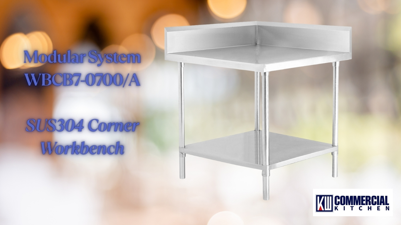 Kitchen Knock 600mm Corner Bench with Splashback | 304 Stainless Steel