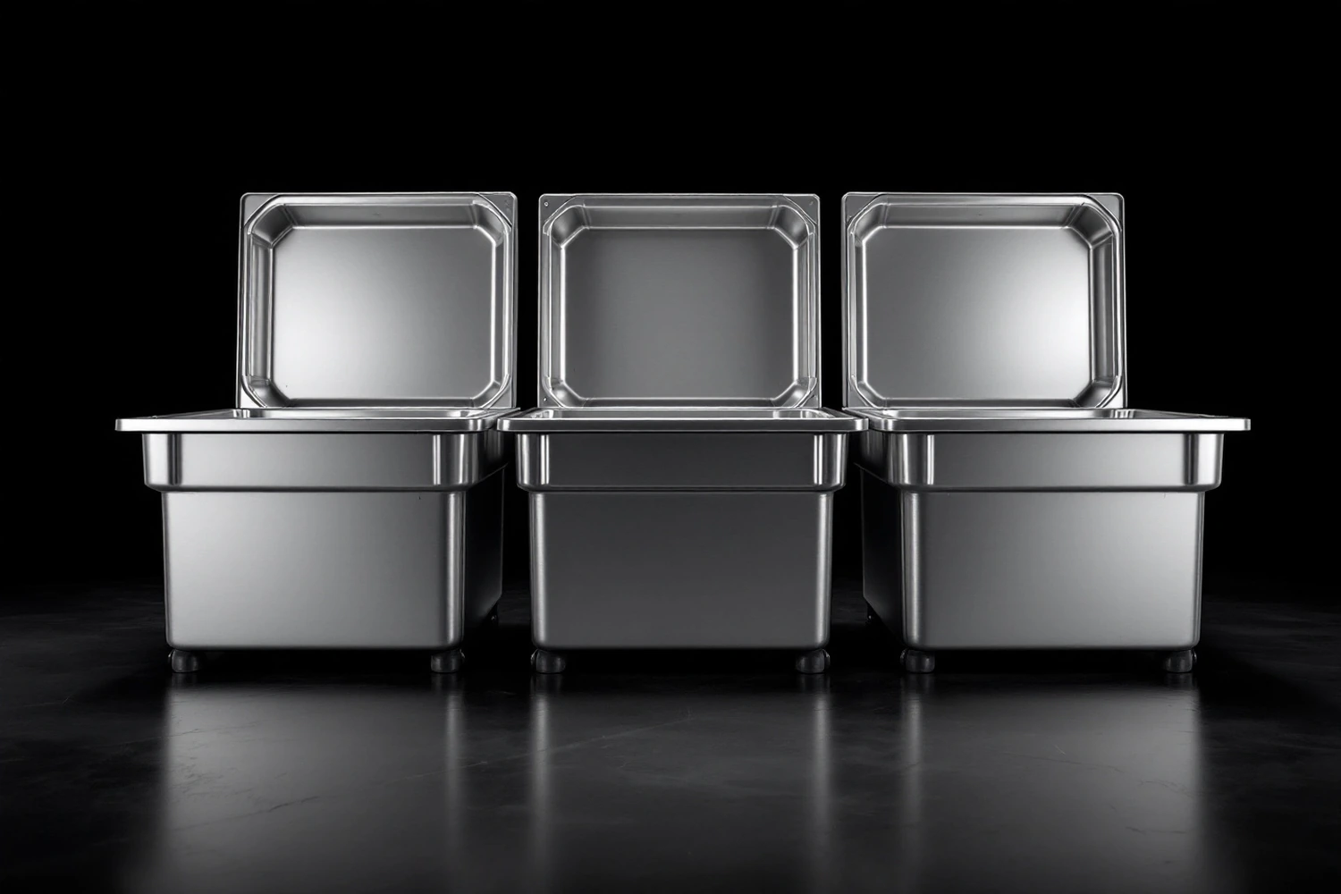 GN 2/1 and GN 2/3 stainless steel gastronorm pans
