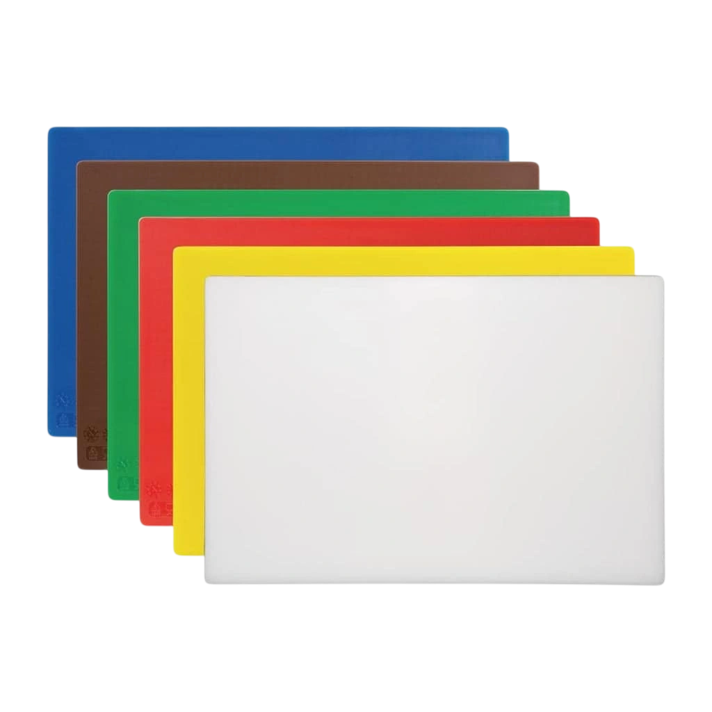 Hygiplas Antibacterial High Density Set of 6 Chopping Board Set - 450x300x12mm commercial kitchen equipment