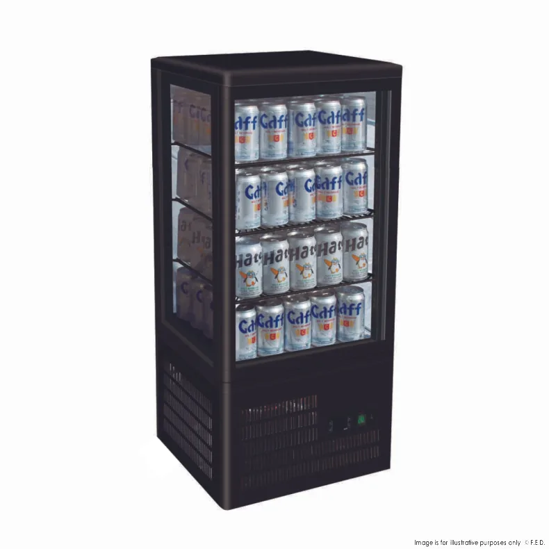 Thermaster TCBD78B Four-Sided Countertop Display Fridge Black – 78L Australia