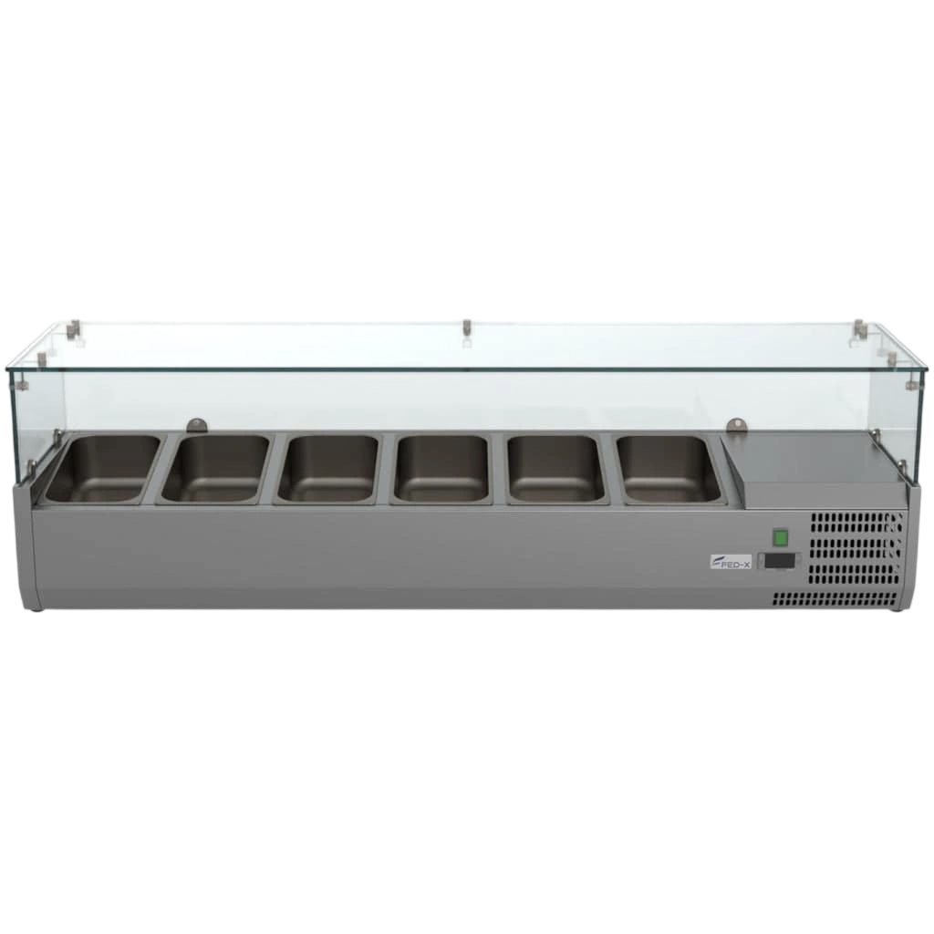 FED-X Flat Glass Salad Bench - XVRX1500/380 commercial kitchen equipment