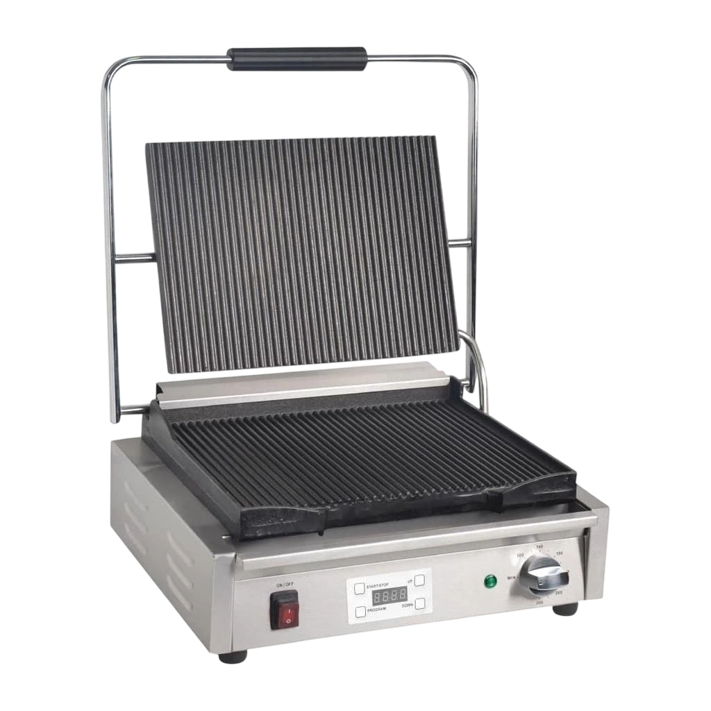 Apuro Large Contact Grill Ribbed Plates with Timer (FC380-A) commercial kitchen equipment