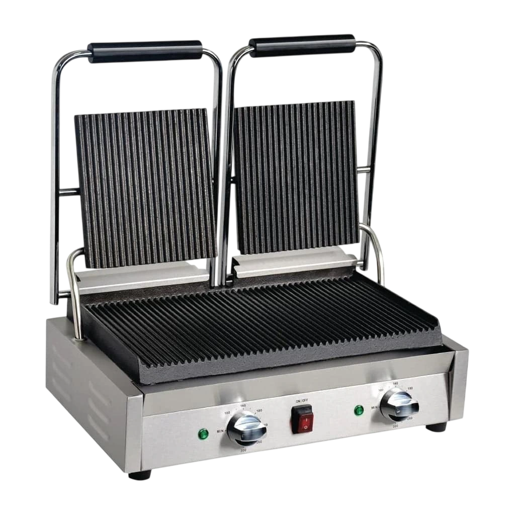 Apuro DY994-A Bistro Double Ribbed Contact Grill – 2.9kW commercial kitchen equipment