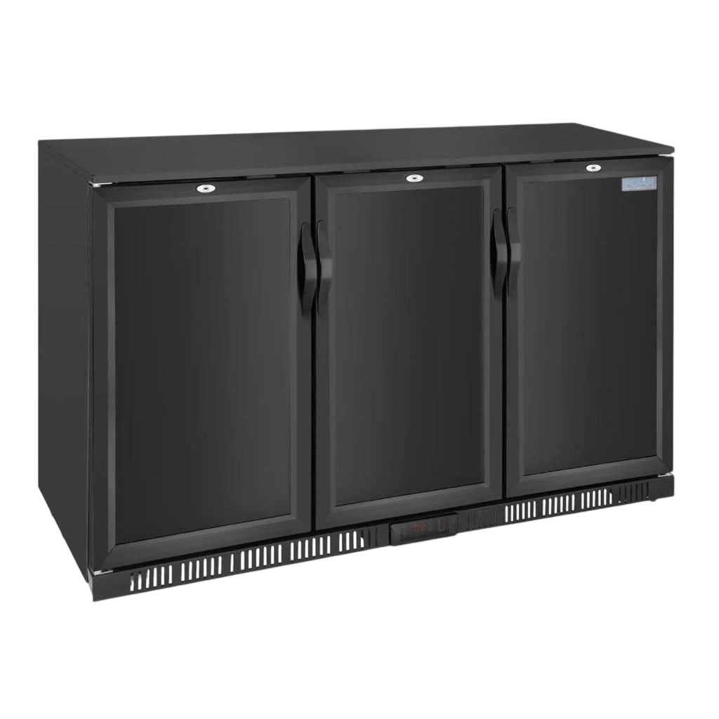 Polar GE999-A G-Series Back Bar Cooler 850mm – 3 Solid Hinged Doors, 320L commercial kitchen equipment
