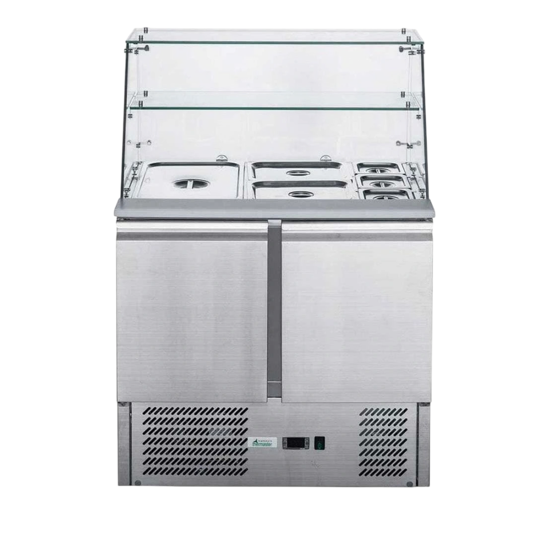 FED-X XS900GC Two Door Salad Prep Fridge with Glass Top – 240L commercial kitchen equipment
