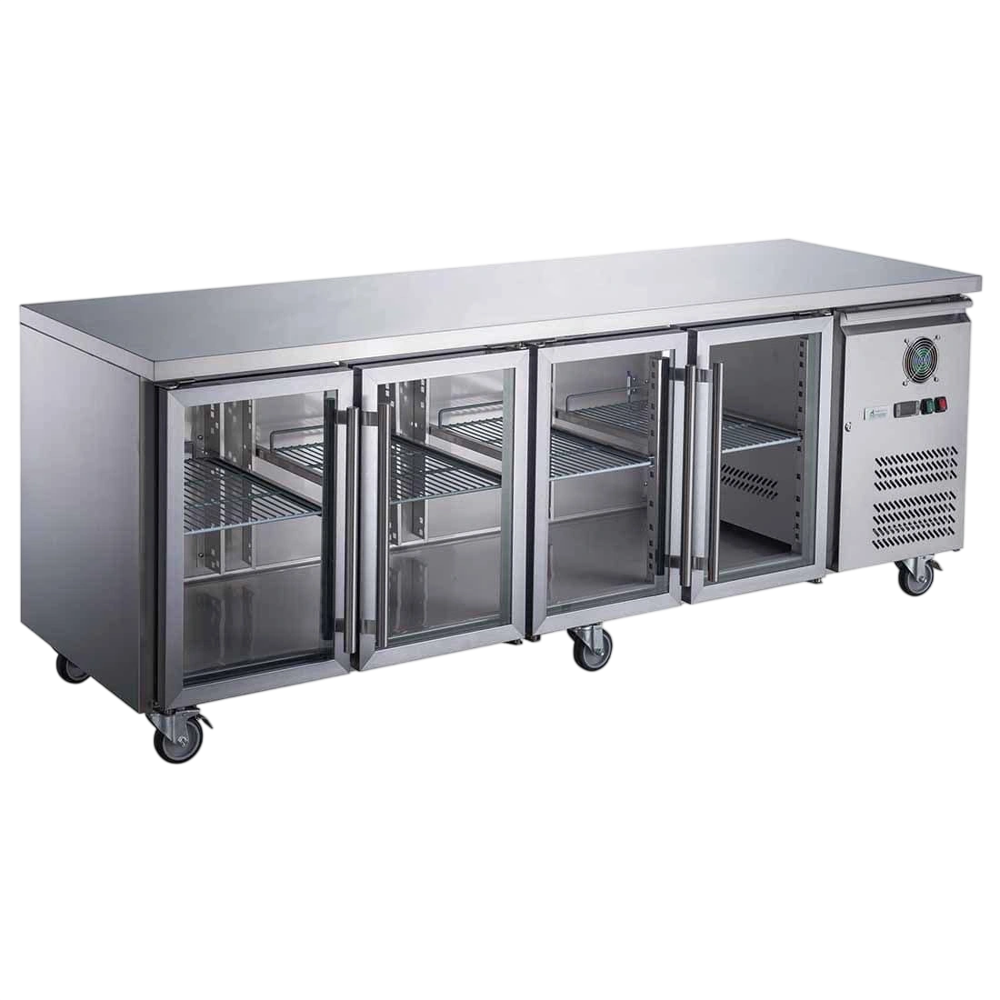 FED-X XUB7C22G4V Four Glass Door Bench Fridge – Gross Volume: 554L