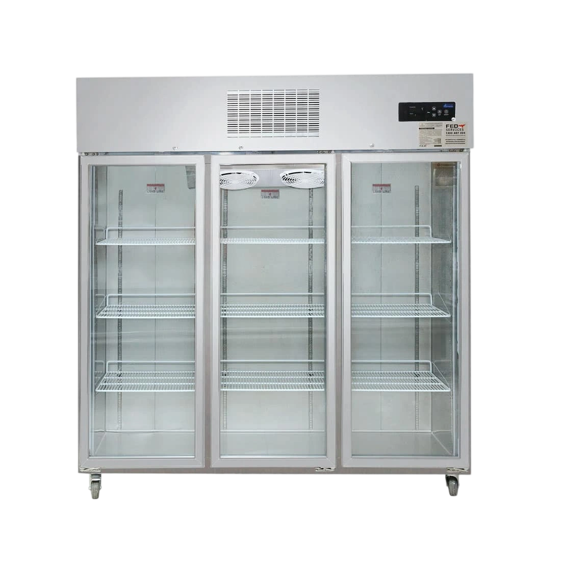 Thermaster SUCG1500 Upright Display Fridge – 3 Glass Doors, 1500L, Stainless Steel commercial kitchen equipment