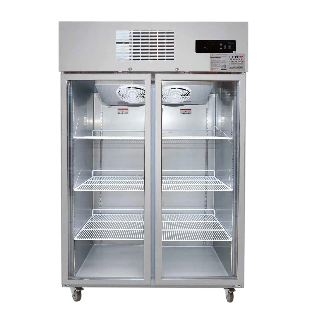 Thermaster SUCG1000 Double Door Upright Display Fridge – 1000L, LED commercial kitchen equipment