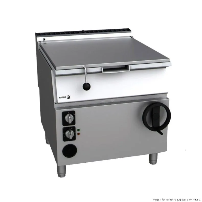 Fagor SB-G910I gas tilting bratt pan, 90L pan with rounded corners and double-walled lid