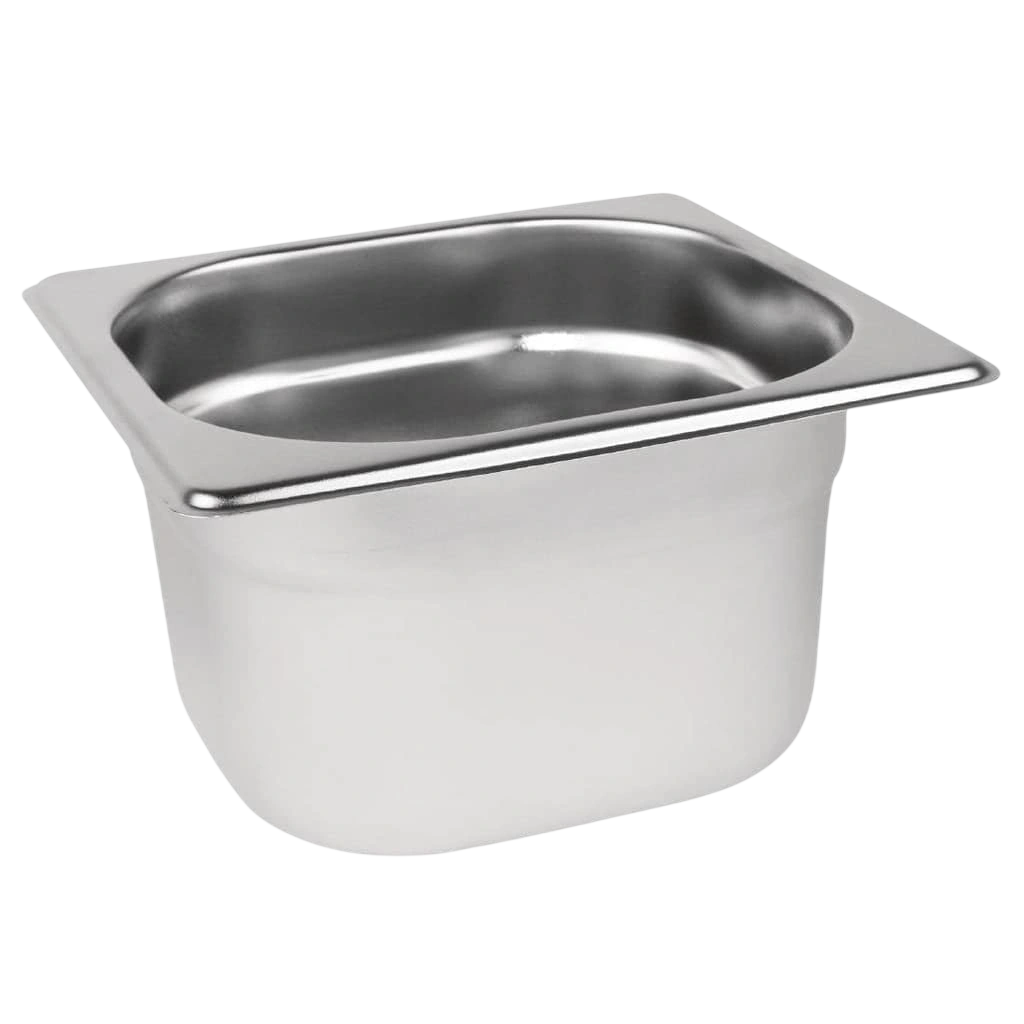Vogue DN724 Stainless Steel Gastronorm Tray 1/6 Size – 100mm Deep commercial kitchen equipment