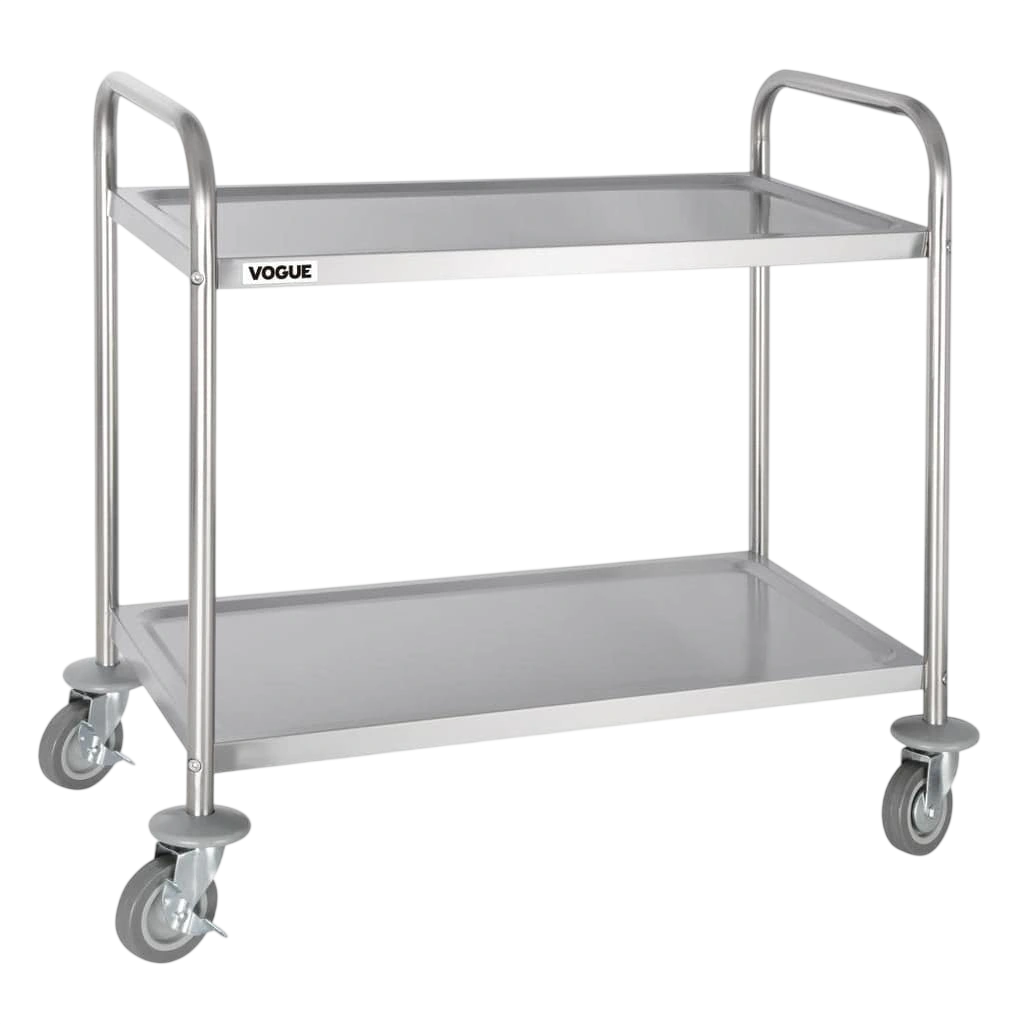 Vogue F997 Stainless Steel 2 Tier Clearing Trolley – Medium commercial kitchen equipment