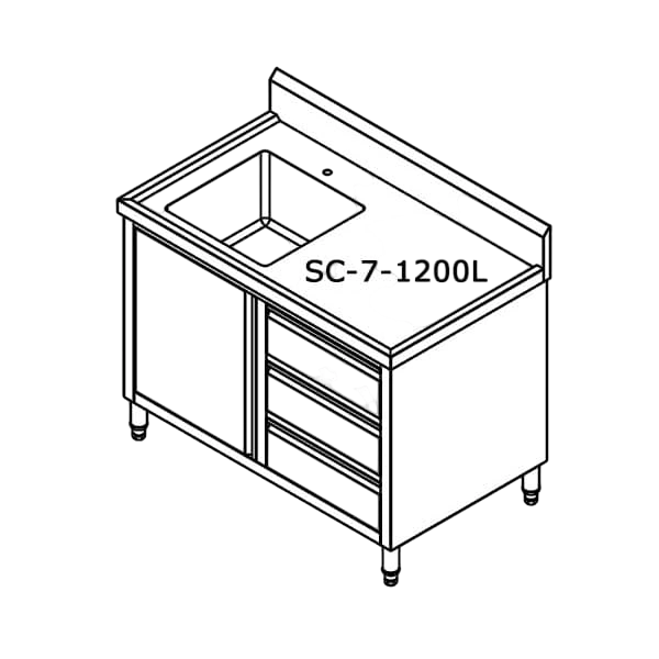 Modular Systems SC-7-1200L-H Modular System CABINET WITH LEFT SINK