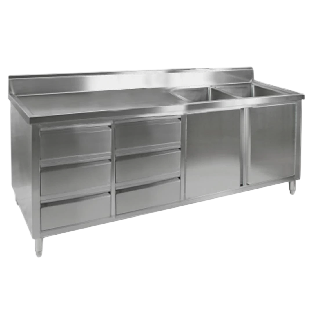 FED DSC-2100R-H Kitchen Tidy Cabinet – 2100mm, Double Right Sinks commercial kitchen equipment