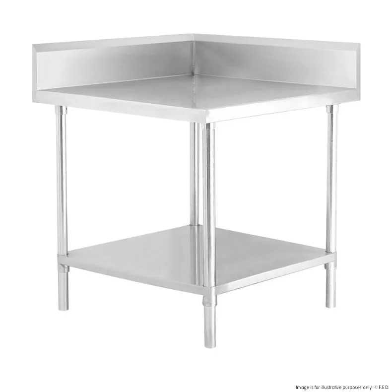 FED WBCB6-0600/A Corner Workbench with 150mm Splashback and Undershelf