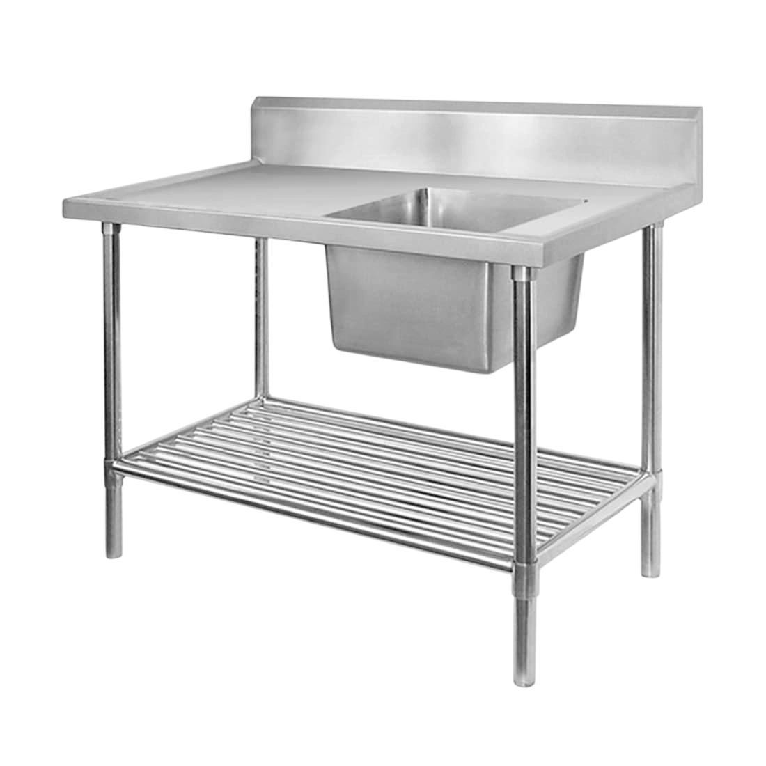 Single Right Sink Bench with Pot Undershelf SSB7-1200R/A commercial kitchen equipment