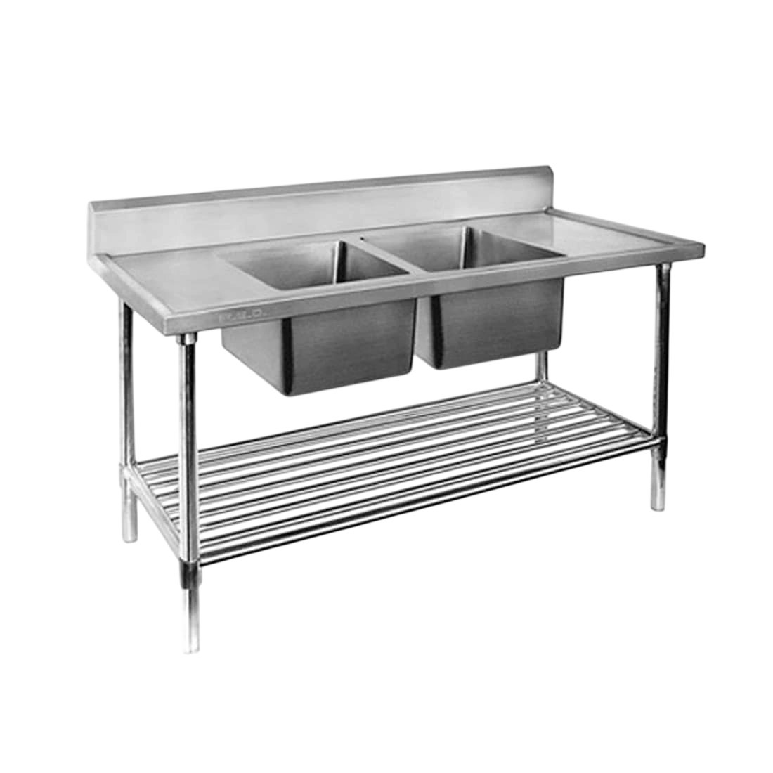 FED DSB6-1500C/A Double Centre Sink Bench with Pot Undershelf – 1500mm commercial kitchen equipment
