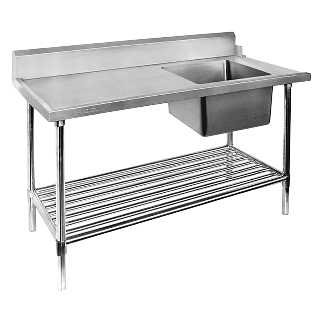 FED SSBD7-1500R/A Right Inlet Single Sink Dishwasher Bench – 1500mm commercial kitchen equipment