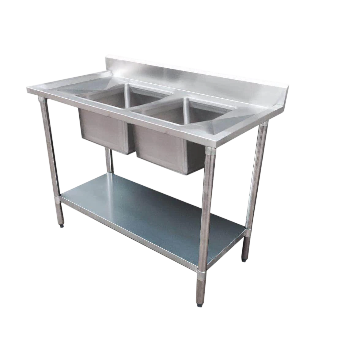 FED 1200-7-DSBC Double Sink Bench Centre – 1200×700×900 mm Stainless Steel commercial kitchen equipment