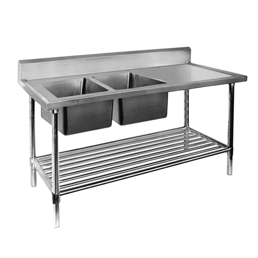 FED DSB6-1800L/A Double Left Sink Bench – 1800×600×900 mm Stainless Steel commercial kitchen equipment