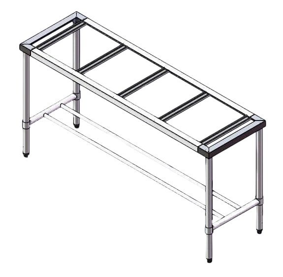 1200-6-WB-S S/S Legs with Double Centre Brace - 600mm Deep commercial kitchen equipment