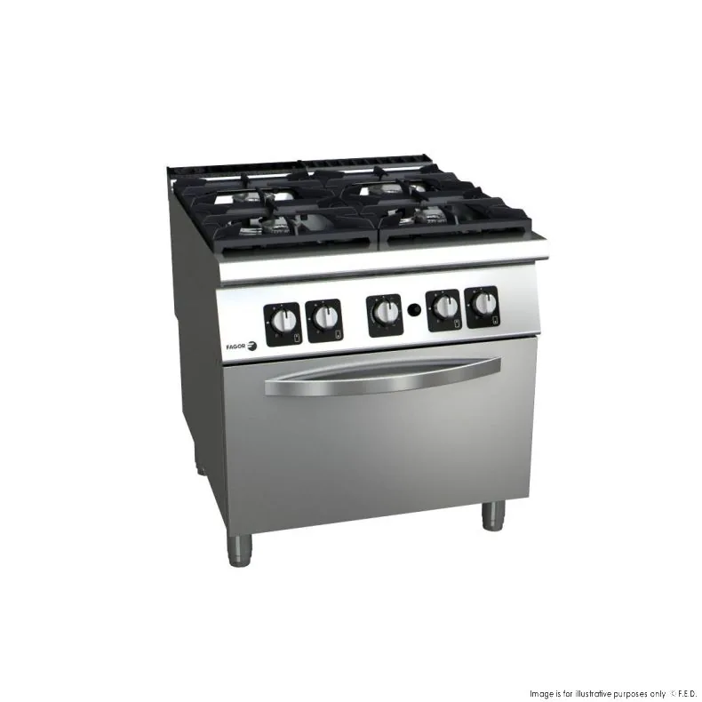 Fagor C-G941H gas 4 burner with GN 2/1 gas oven