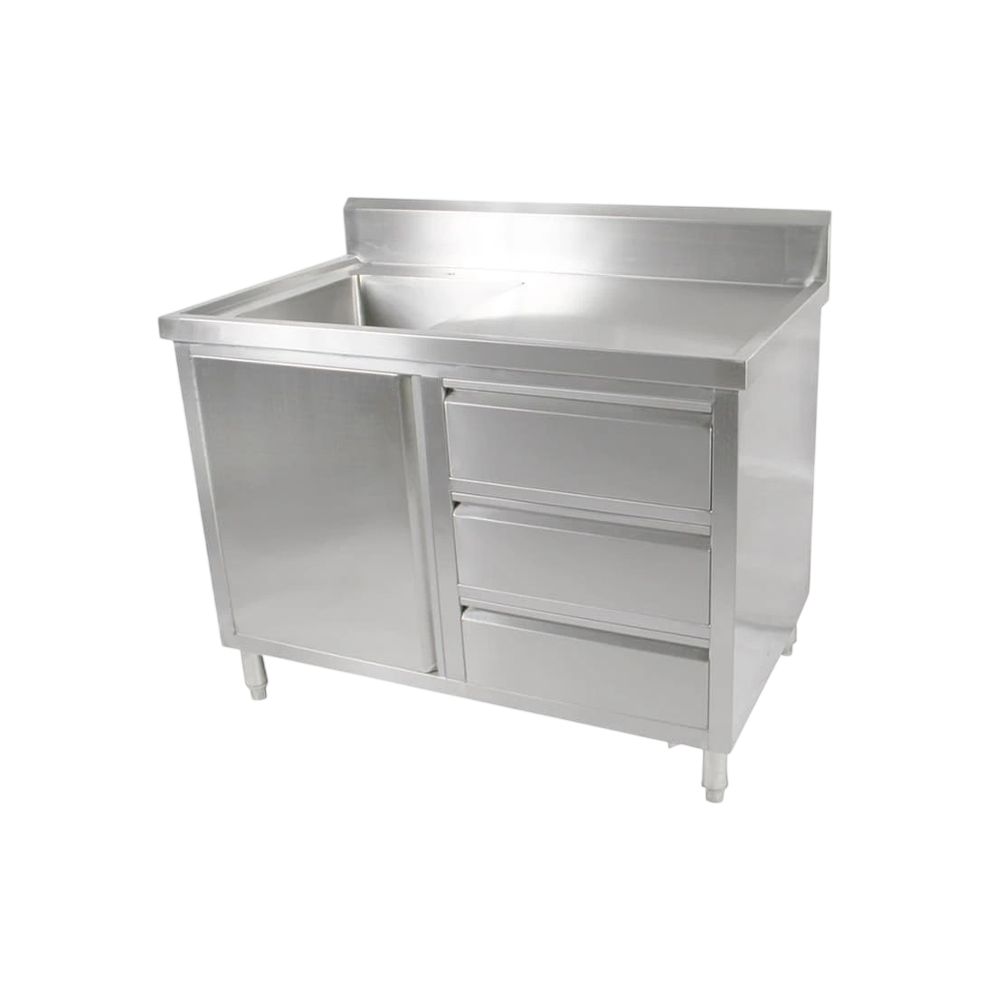 FED SC-6-1200L-H Modular Stainless Cabinet – 1200mm, Left Sink, Storage & Splashback commercial kitchen equipment