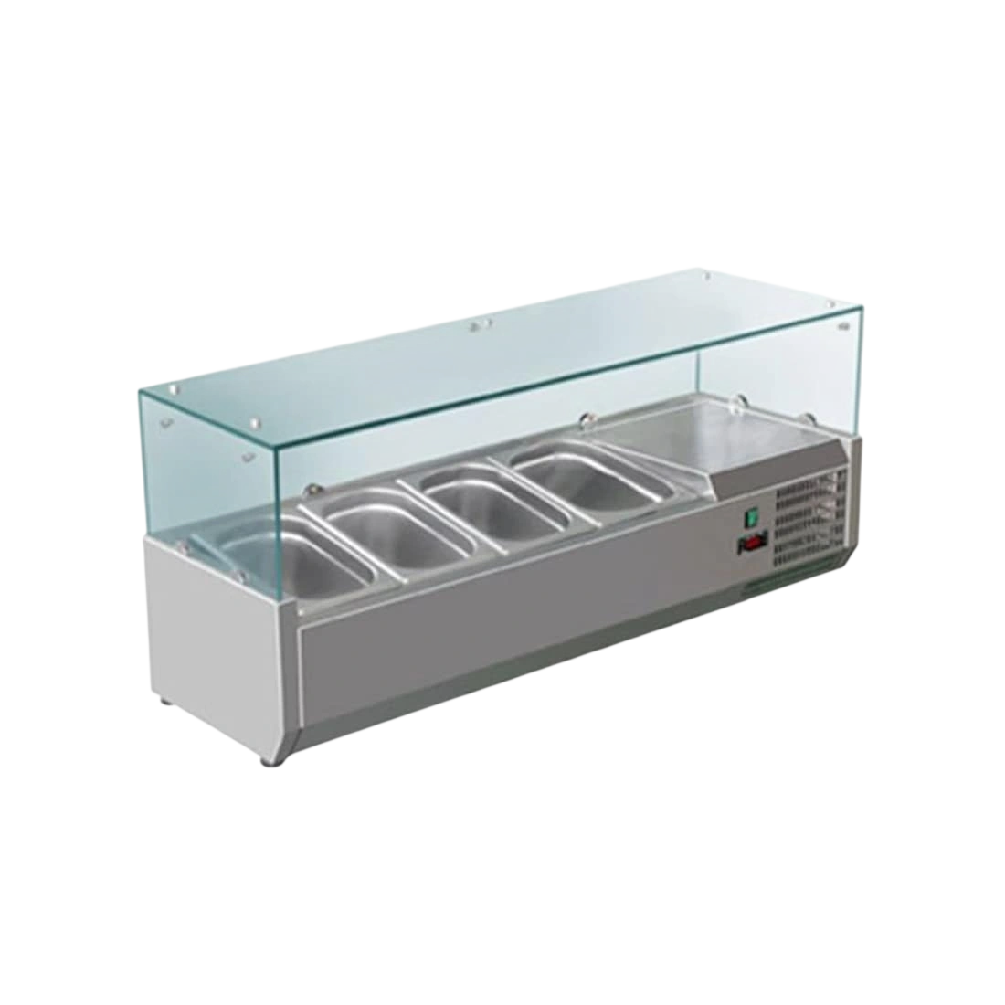 FED-X XVRX1200/380 Flat Glass Salad Bench | 4 x 1/3GN Pans, 1200mm commercial kitchen equipment